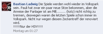 Screenshot Facebook HSV