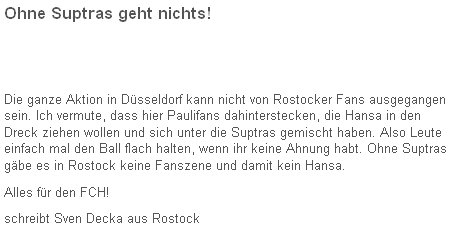 Screenshot Ostseezeitung Hansa Rostock Kommentar